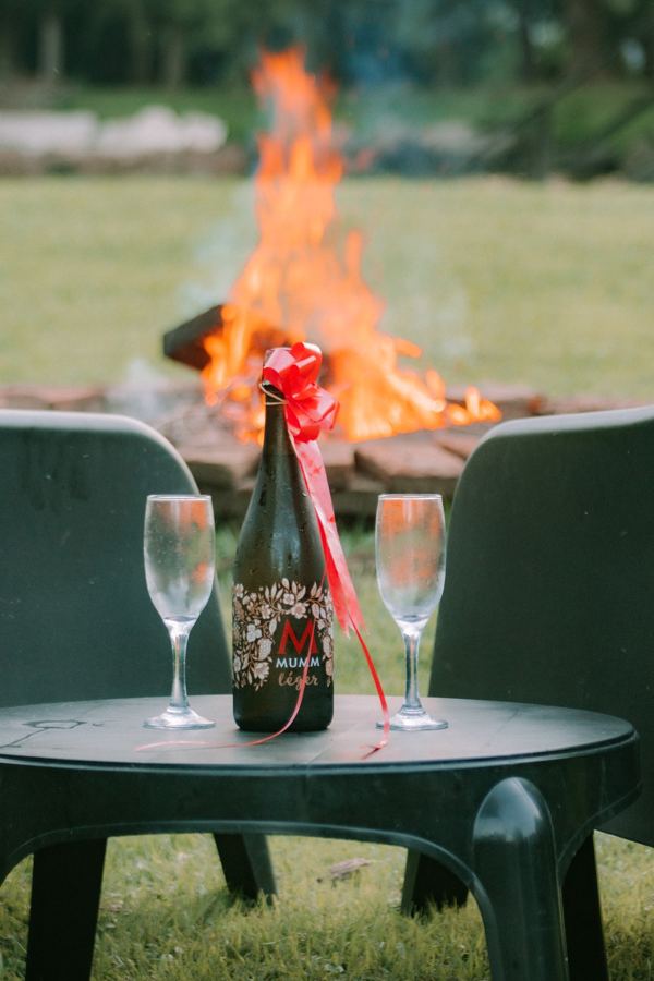 Fogón con champagne
